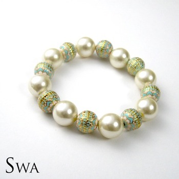 Enamel work beads bracelet