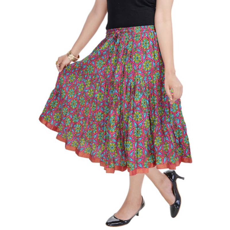 Buy Fashionable Ethnic Cotton Short Length Skirt Online