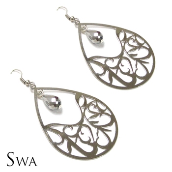 Ornate Silver drop earrings