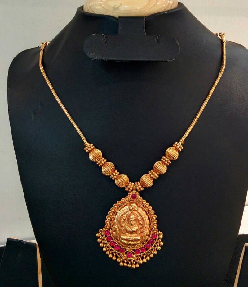Buy gold plated laxmi necklace set Online
