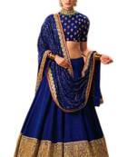 Buy Blue embroidery cotton ghagra choli blue-embroidery-cotton-ghagra-choli-ghagra-choli online