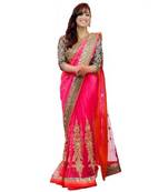 Buy Pink embroidered net saree with blouse pink-embroidered-net-saree-with-blouse-designer-embroidered-saree--50 online