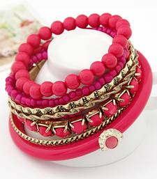 Buy Pink Ocean Beads Multilayer Bangles Set(CFB0063) valentine-gift online, Buy valentine-gifts online