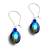 Rainbow blue crystal earrings