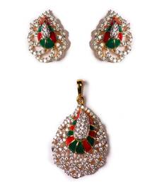 ... Exclusive Green American Diamond Costume Set - J0101003 stud online