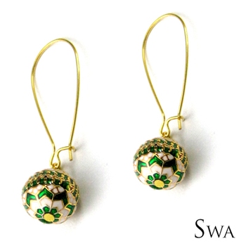 Mughal Pattern Enamelwork bead Earrings