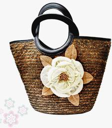 Buy Chatai Bucket Bag With Wicker flower Bag online, Buy Bags online