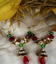 Traditional red green indian jhumki