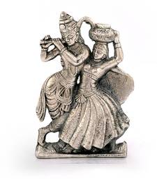 1st Anniversary Gifts For Him Her Online Lord Radha Krishna Antique White Metal Idol Deepawali Gift 311 Anniversary Online
