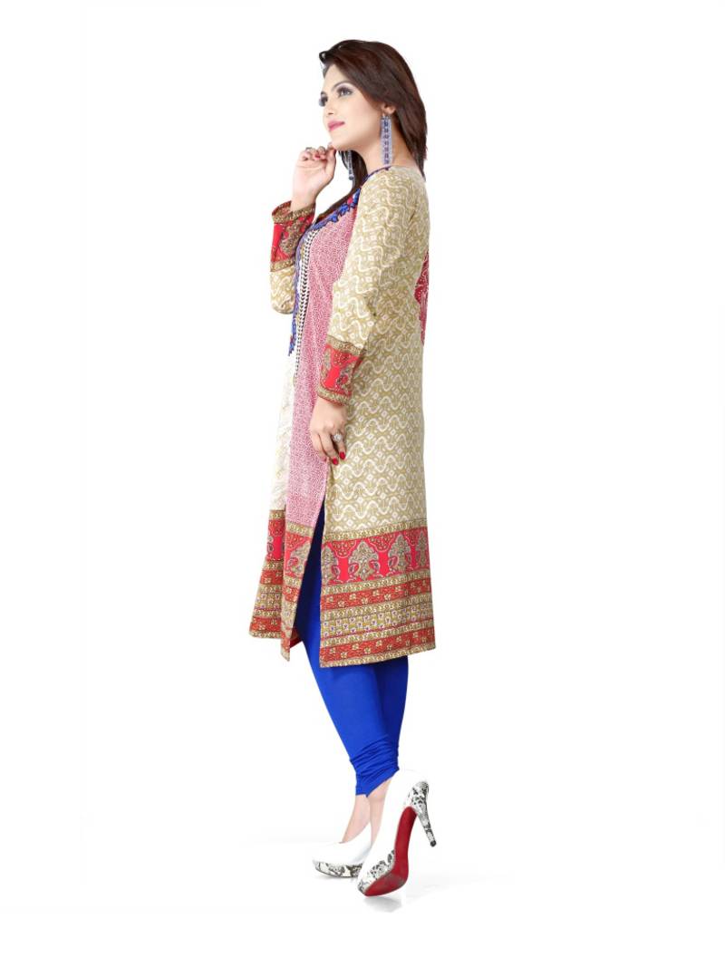 Buy Multicolor american crepe printed kurti Online