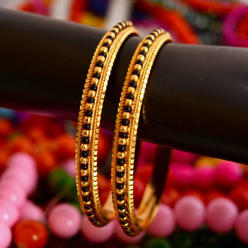black beads bangles online