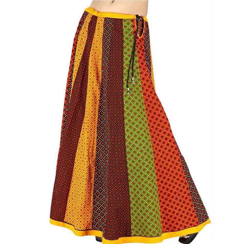 Buy multicolorcolor Rajasthani Designer lehanga Skirt Online