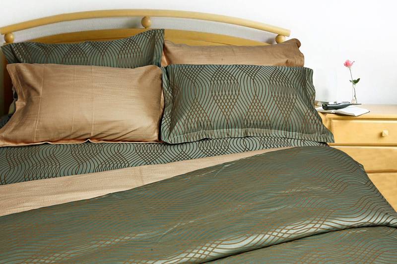 Buy Just Linen Uber Rare Cotton Damask Self Design Olive Green King Duvet Cover Online