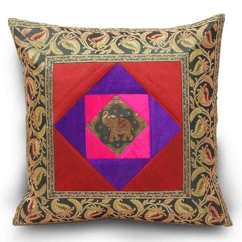 Buy Elephant n Paisley Design Fancy Cushion Covers Set Online